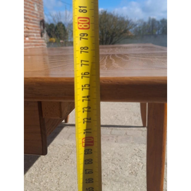 French Reconstruction Extendable Oak Table, 1950 For Sale - Image 9 of 17