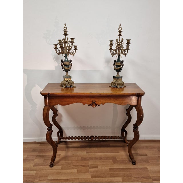 Italian Console Table in Walnut, Mid-19th Century For Sale - Image 5 of 18