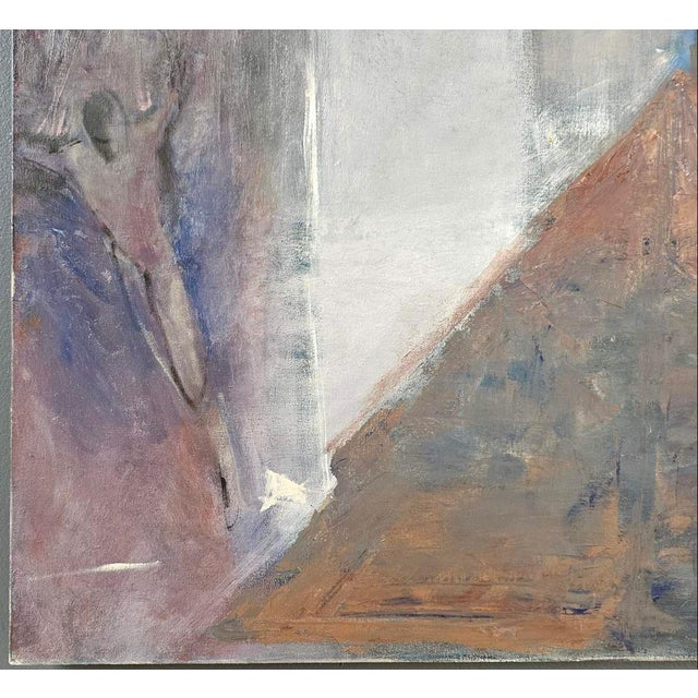 Large Mid-Century Modernist Figurative Oil Painting, Signed, Circa 1960 For Sale - Image 12 of 13