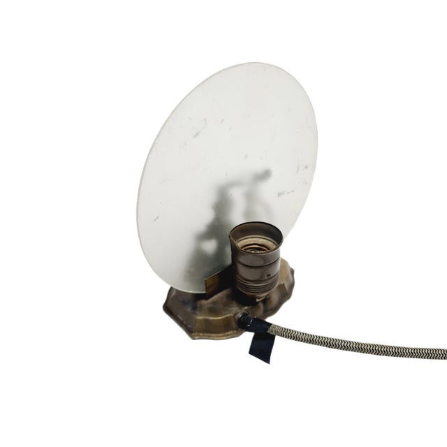 Brown Art Deco Style Bedside Lamp, Denmark, 1950s For Sale - Image 8 of 14
