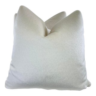 Opuzen Mohair in Bone 22" Pillows-A Pair For Sale