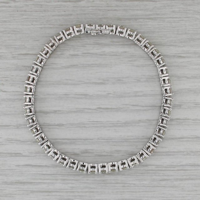 Modern 8ctw Diamond Tennis Bracelet 14k White Gold 6.75" 4.3mm For Sale - Image 3 of 9