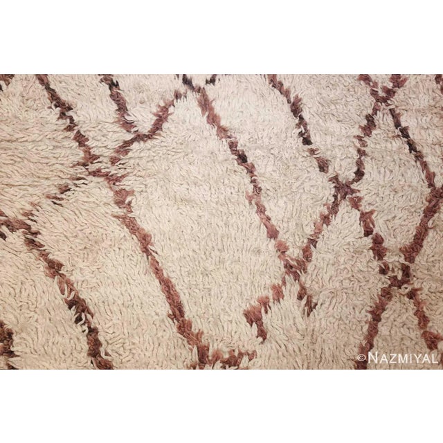 Textile Nazmiyal Collectin Vintage Shag Berber Moroccan Beni Ourain Rug For Sale - Image 7 of 7