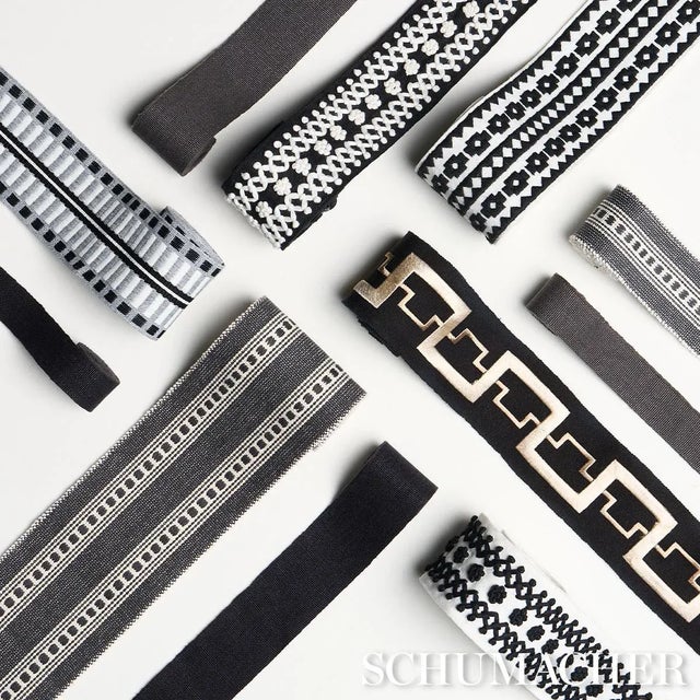 Schumacher SAMPLE - Schumacher Lubeck Tape Narrow In Charcoal For Sale - Image 4 of 4