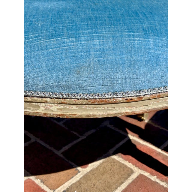 Late 18th Century Late 18th Century Antique French Directoire Period Armchairs in Sky Blue- Set of 4 For Sale - Image 5 of 9