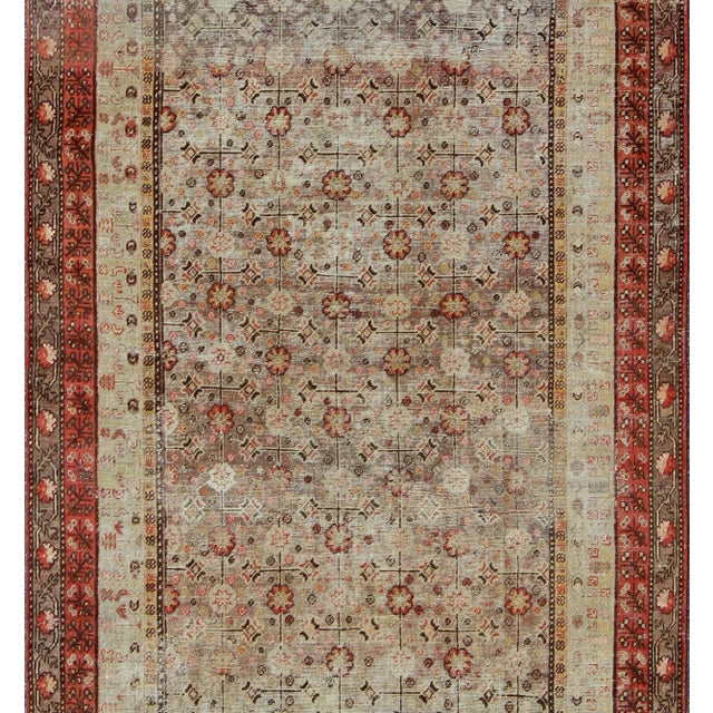 Early 20th Century Exquisite Antique Khotan Rug With Intricate All-Over Sub-Geometric Floral Design 6'3'' X 11'5'' For Sale - Image 5 of 6
