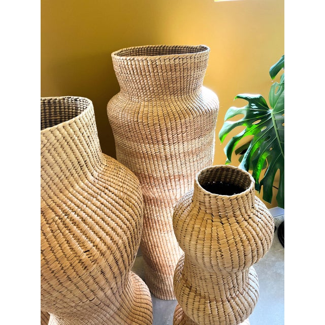 1990s Abstract Handwoven Palm Sculpture, Large (Wide) For Sale - Image 12 of 12