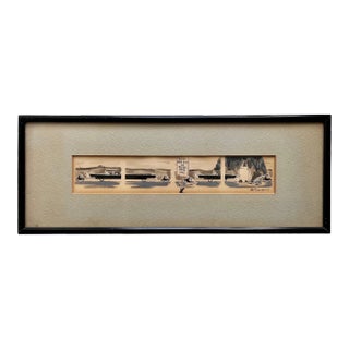 Original Watercolor & Ink Cartoon by DB Donte, 1958 For Sale