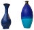 Vintage Scandinavian Blue Stoneware Vases, Set of 2 For Sale
