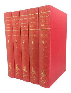 Mid-20th Century Vintage "Catalogue Des Livres Composant La Bibliothèque De Feu M. By Le Baron James De Rothschild" Volume Set- 5 Books