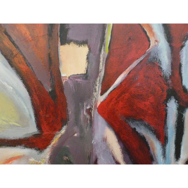 Contemporary "Red Garden" Abstract Oil and Acrylic Botanical Painting by Scott Spencer For Sale - Image 3 of 5
