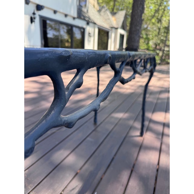 Metal Vintage Veneman of California Twig and Branch Glass Top Console Table, Attributed For Sale - Image 7 of 11
