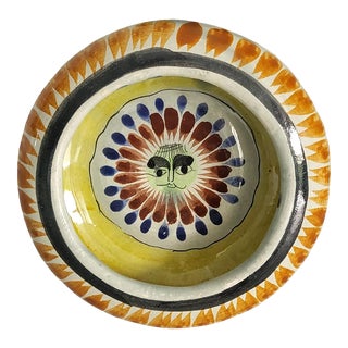 Vintage Tonala Mexico Ceramic Trinket Bowl For Sale