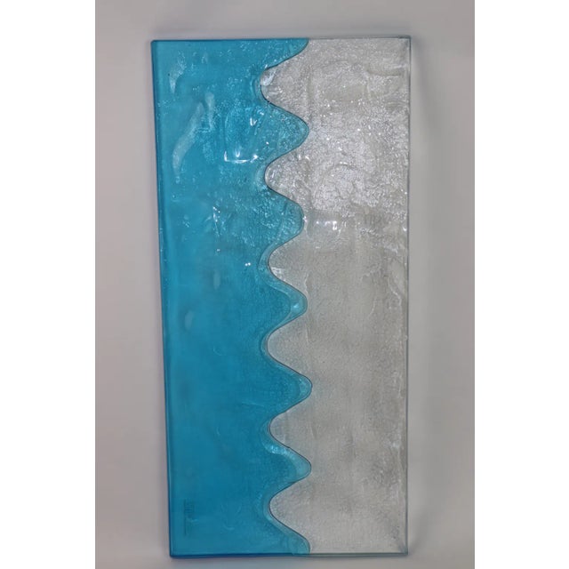 Transparent "Laguna" 1990s Murano Hand Cast Glass Set of 4 Panels For Sale - Image 8 of 13