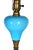 French Early 20th Century Electrified Oil Lamp With French Blue Opaline Glass Font For Sale - Image 3 of 10
