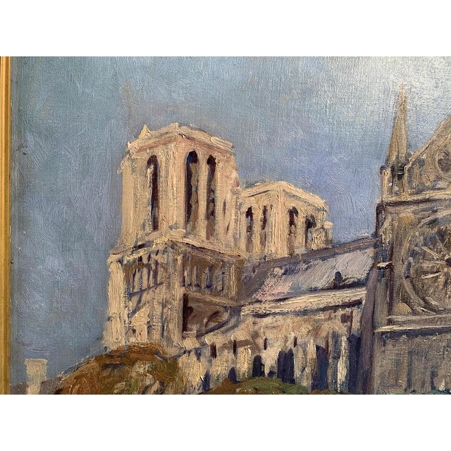 Modern Lucien Jonas, The Garden of Notre Dame, 1928, Oil on Canvas For Sale - Image 3 of 7