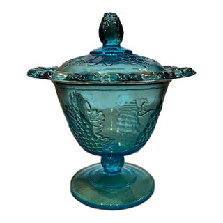 Vintage Indiana Glass Lidded Candy Dish For Sale