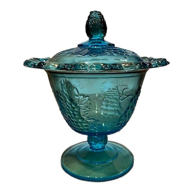 Vintage Indiana Glass Lidded Candy Dish For Sale
