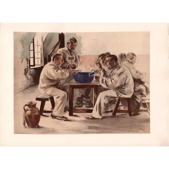 J. Baseilhac, La Soupe à la Chambrée, 1898, Original Lithograph For Sale - Image 9 of 9