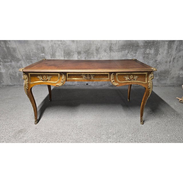 Large Louis XV Style Flat Desk in Mahogany, 1890s For Sale - Image 18 of 18