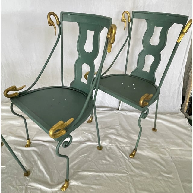 French Maison Jansen Gondole Chairs & Table Set, Early 20Th. C For Sale - Image 3 of 18