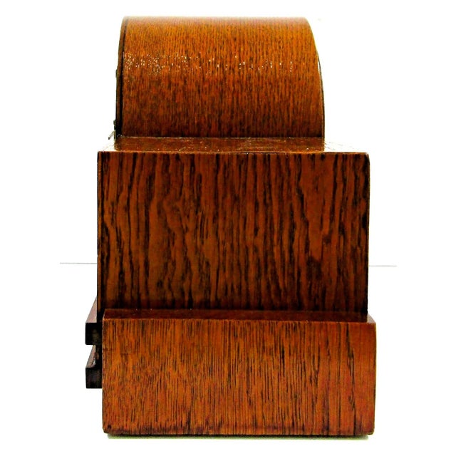 Antique 1931 German Junghans Pfeilkreuz Coromandel Mantel Clock 8 Day Bauhaus For Sale - Image 12 of 16