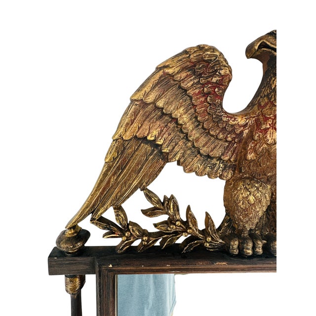 Rare Grand Scale 43" Mid-Century American Federal Eagle Mirror by Burwood For Sale - Image 4 of 18