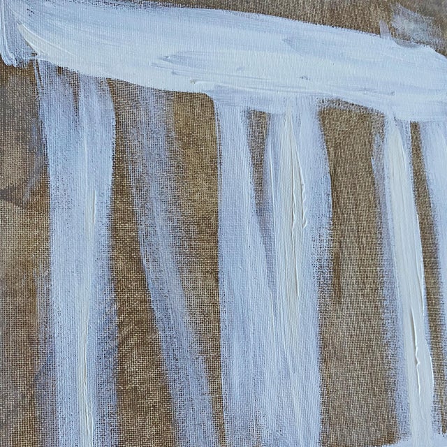 Minimalist White Abstract Painting Set of 4 – Framed Neutral Acrylic by Tatiana Duperault For Sale In West Palm - Image 6 of 8