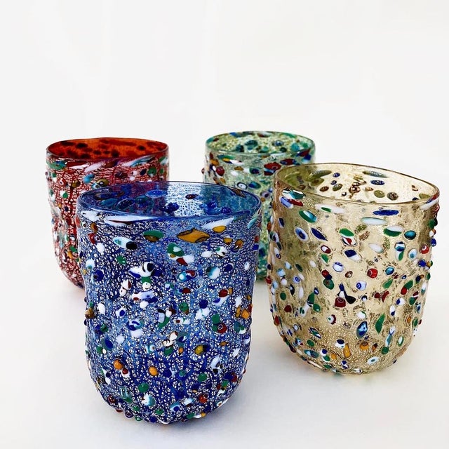 Vintage Italian Murano Glass Water Glasses by Burlesque Verres for Ribes, 2010s, Set of 6 For Sale - Image 12 of 18