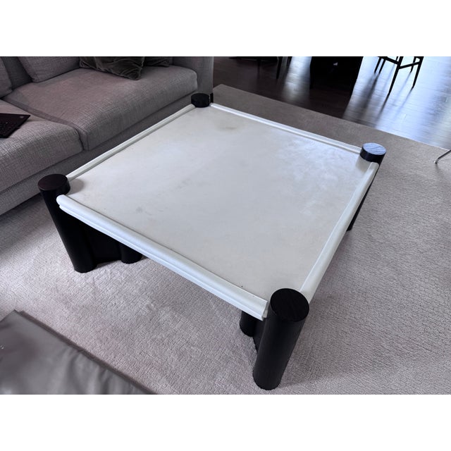 2020s Attributed Bradley Samson Pilaster Coffee Table in Cement & Ebony Ash For Sale - Image 5 of 5
