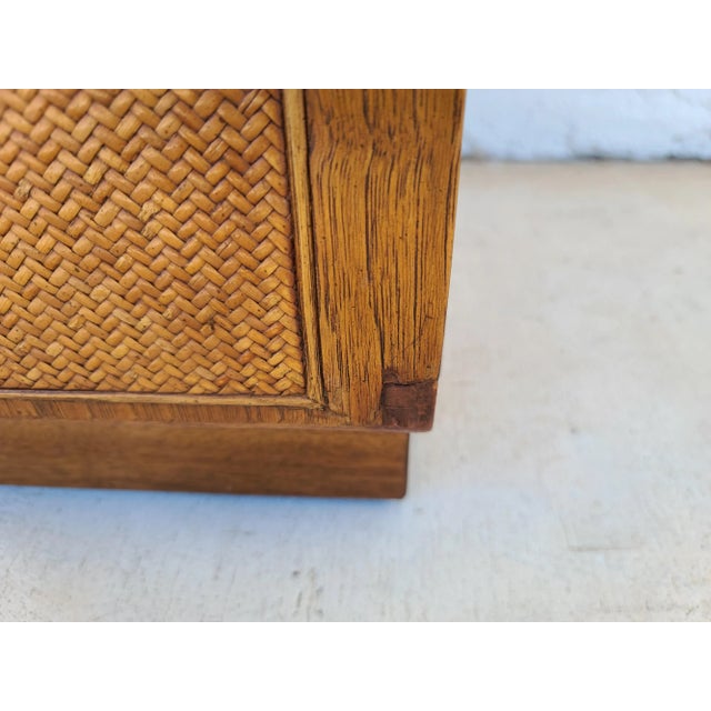 Vintage Founders MCM Dresser With Glass Top & Mirror For Sale - Image 11 of 14