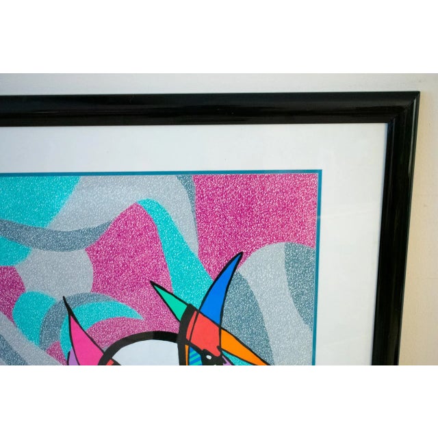 1980s "The Body Dies..." Abstract Mixed-Media Painting by Lawrence Volk, Framed For Sale - Image 4 of 13