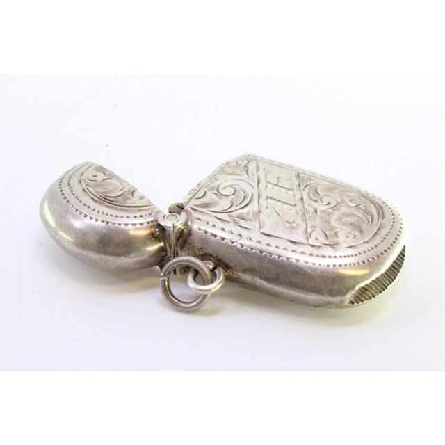 Silver Matchbox with Elliptical Engraved Floral Motifs For Sale - Image 6 of 8