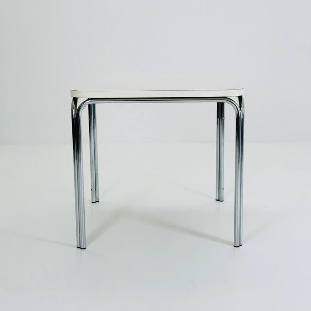 Metal Mid-Century Bauhahus Square White ´Dining Table from Thonet, Germany, 1980s For Sale - Image 7 of 15