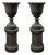 Cast Iron Medici Vases on Art Deco Columns, 1930s, Set of 2 For Sale