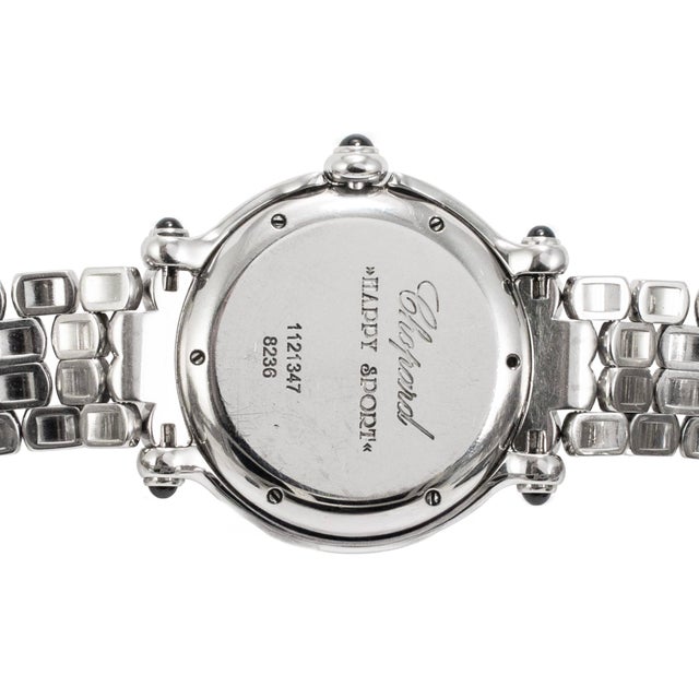 Early 21st Century Ladies Chopard Happy Sport 32mm Happy Diamonds 8236 Stainless Steel Watch For Sale - Image 5 of 9