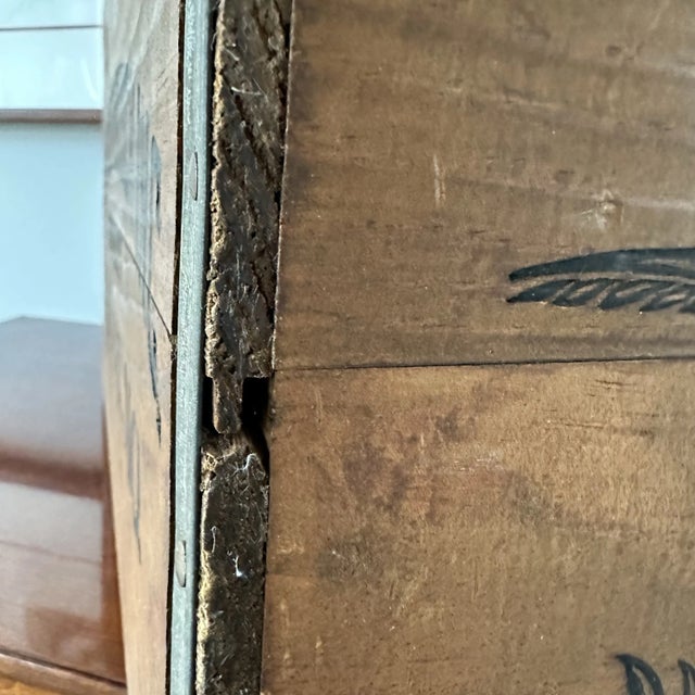 1970s Vintage Wooden Anheuser-Busch Inc. Brown Wood Beer Crate Delivery Crate Box With Hinged Lid For Sale - Image 10 of 12