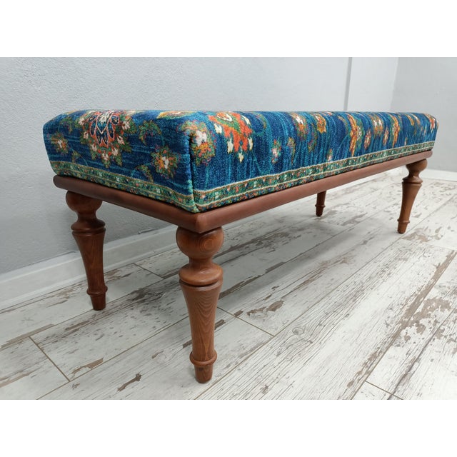 Contemporary Oushak Rug Upholstered Ottoman Bench Chairish