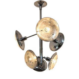 Esperia Chandelier in Chrome and Murano Glass, 1970s For Sale