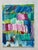 Abstract 1970s Abstract Mixed Media Painting Phtalo Yellow With Pink For Sale - Image 3 of 5