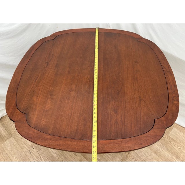Vintage Stickley Pedestal Table Solid Cherry Clover Pattern Kitchen Game Room For Sale - Image 9 of 13