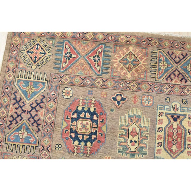 Caucasian 6’7” X 9’8” Brown Wool Tribal Hand-Knotted Oriental Rug For Sale In Philadelphia - Image 6 of 12