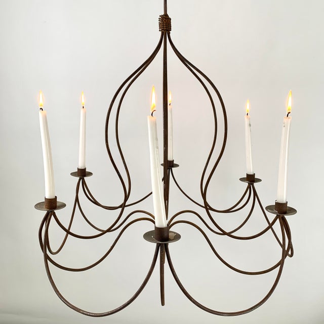 Vintage Wrought Iron Candle Chandelier Chairish