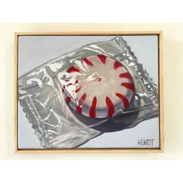 "Peppermint Swirl Candy" Contemporary Realist Still Life Acrylic Painting, Framed For Sale - Image 4 of 4