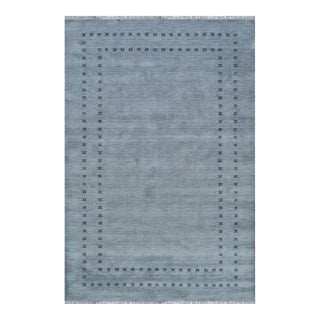 3x5 Jasmine Alluring Gray Solid Open Modern Handmade Wool Carpet Rug For Sale