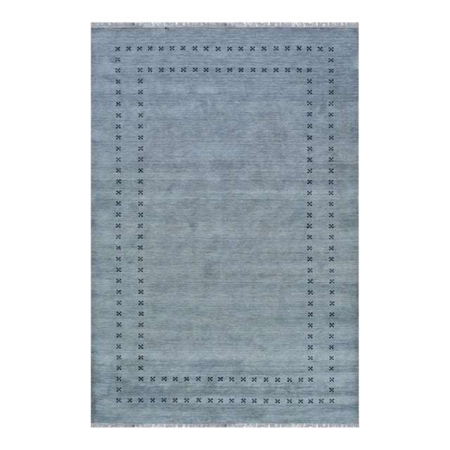 3x5 Jasmine Alluring Gray Solid Open Modern Handmade Wool Carpet Rug For Sale