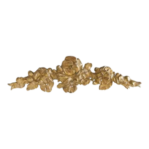 19th C. Louis XVI Style French Gilt Bronze Floral Garland Wall Swag Ornament