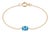 Blue Topaz East-West Bracelet | Dainty Gold Chain Link Stackable Bracelet | December Birthstone Bracelet For Sale