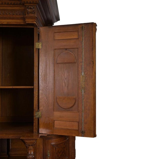 Oak Buffet Cabinet, Belgium or Netherlands, 1870-1880s For Sale - Image 9 of 13