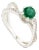 Art Deco Emerald & Diamond Crossover Cocktail Ring in 18k White Gold Size 5.5 For Sale